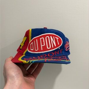 Vintage Jeff Gordon DuPont Racing Logo Cap - Red & Blue